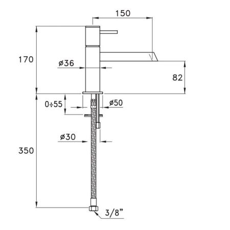 Stella Lucilla Смеситель для раковины на 1 отверстие 3222PL, длина излива 150мм, цвет: хром, артикул LL 00110 CR00