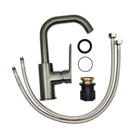 Смеситель для раковины Esko LG26MGM, оружейная сталь