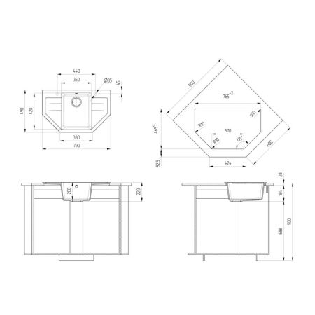 Кухонная мойка Ulgran U-609-345, шоколад, артикул U-609-345