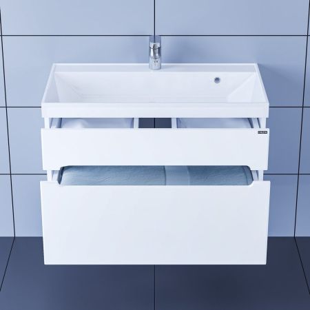 Тумба для умыв. "Лондон-80" 2 ящ, подвес. (ум. Астория 80 литой мрамор), артикул 224004л