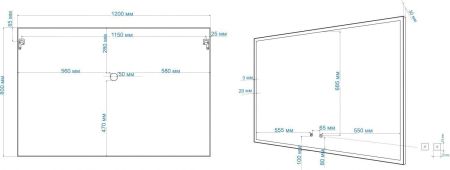 Зеркало с подсветкой ART&MAX AREZZO AM-Are-1200-800-DS-FC-H-Nero, артикул AM-Are-1200-800-DS-FC-H-Nero