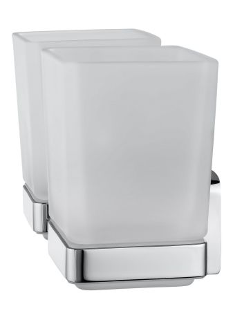 Два стакана для зубных щеток с держателем WONZON & WOGHAND STILL, Хром (WW-6628)