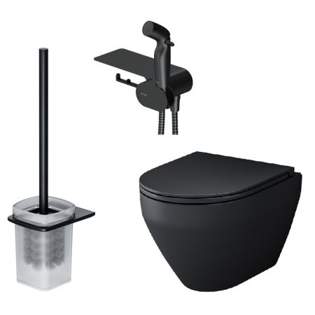 CK70H1103B Spirit V2.0 набор подвесной унитаз с гиг.душем, черный, артикул CK70H1103B
