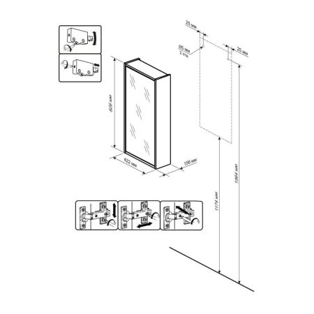 Комплект мебели для ванной Бриклаер БАЛИ 40V, венге/белый, артикул БАЛИ 40V