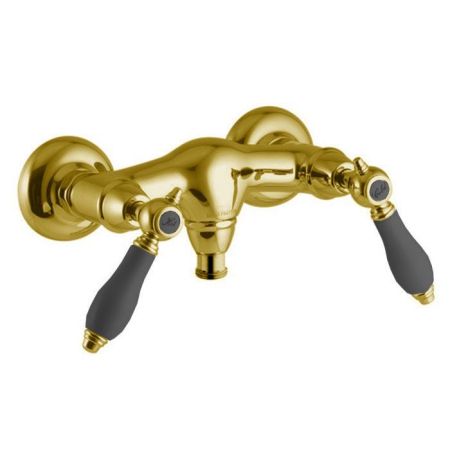 Fima Carlo Frattini Herend Смеситель для душа, настенный, черные ручки, цвет: золото, артикул F5405/1CNOR