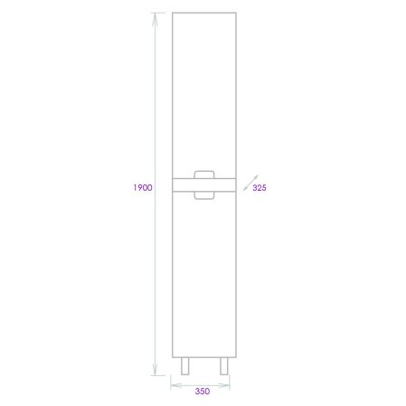 Пенал Onika Харпер 35 напольный, белый/кастелло, универсальный