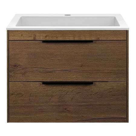 База под раковину Chiara 2D 600 подвесная, 2 выкатных ящика soft-close, T.Oak, артикул VMC-2C2600TO