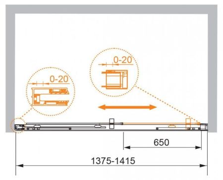 Душевая дверь в нишу CEZARES PREMIER-W-SOFT-BF-1, артикул PREMIER-SOFT-BF-1-130-C-Cr-IV