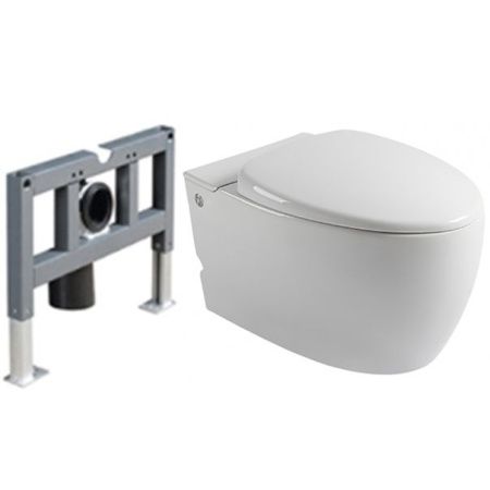 Унитаз Cerutti SPA C-375C 7186 с импульсным смывом с инсталляцией с сиденьем Микролифт Унитаз Cerutti SPA C-375C 7186 с импульсным смывом с инсталляцией с сиденьем Микролифт