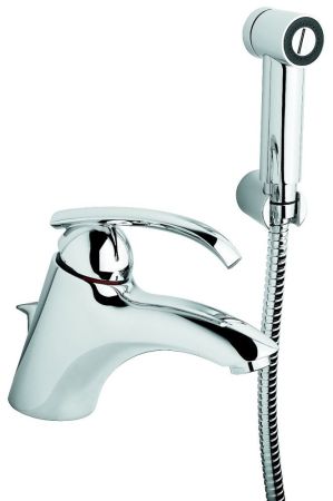 Emmevi Ramses, смеситель с донным клапаном и боковым душем для раковины, цвет хром, артикул 72063CR