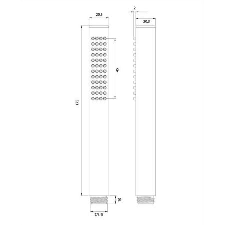 Душевая лейка OMNIRES MICRO-R/KCR (хром), артикул MICRO-R/KCR