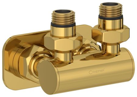 Модуль 2х1/2" угловой EU50 (Золото), артикул 03-1536-1234