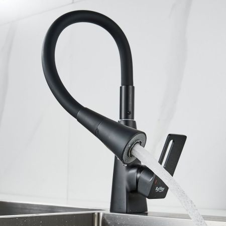 Смеситель для кухни с гибким изливом Raffine F313H-3, черный