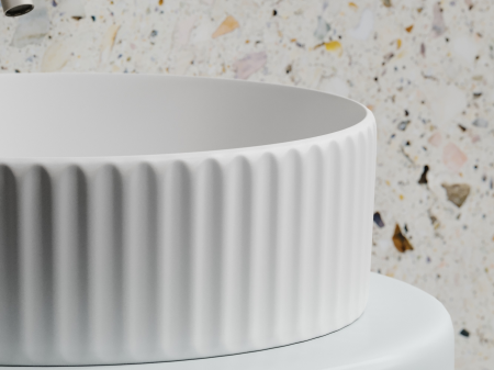 Умывальник чаша накладная круглая (цвет Белый Матовый) Элемент (Element) 360x360x115мм, артикул CN6057MW