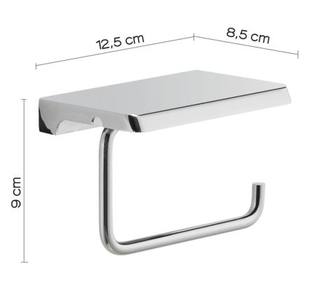 Gedy, бумагодержатель с плоской крышкой - площадкой под телефон, цвет хром, артикул 2039(13)