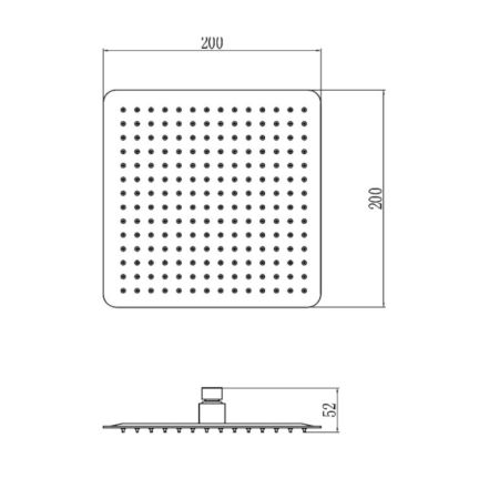 Верхний душ Fmark FS-000F08L, сатин, артикул FS-000F08L