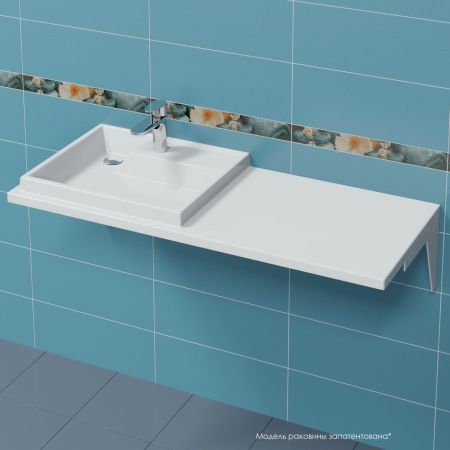 Раковина над стиральной машиной "Юпитер 1200*500"  левый, ш/гл без кронштейнов, артикул 900124