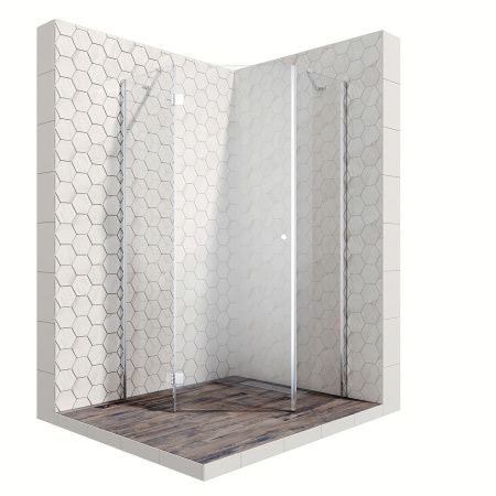 Душевой уголок Ambassador Diamond 12011111L-ST5, пятиугольный, линейный трап, 90х90