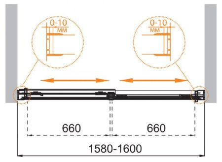 Шторка на ванну CEZARES TANDEM-SOFT-VF-2