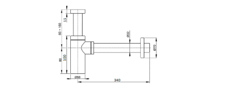 Сифон для умывальника CeramaLux RD015, артикул 