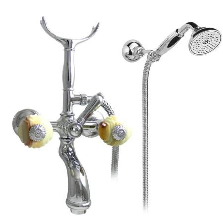 Nicolazzi Onice Смеситель для ванны настенный с душем duplex, цвет: хром, артикул 2102CR09O
