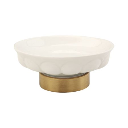 OLIVIA Mыльница настольная, керамика белая, бронза, артикул 17416