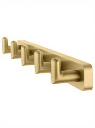 Вешалка с 5 крючками для ванной WONZON & WOGHAND GRAFFITY, Брашированное золото (WW-9355-BG), артикул WW-9355-BG
