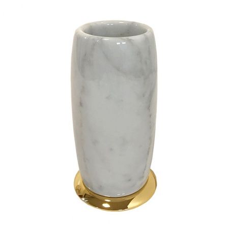 3SC Elegance MARMO Стакан настольный, цвет: мрамор bianco carrara/золото 24к. Lucido 3SC Elegance MARMO Стакан настольный, цвет: мрамор bianco carrara/золото 24к. Lucido