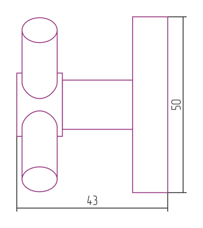 Вешалка ВИКТОРИЯ настенная / L 50 (МУАР Темный Титан (РЕ-64))