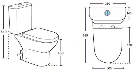 Бачок для унитаза Aquanet Ray-C-1
