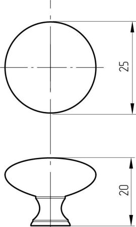 POMOLO Ручка для мебели 25x20 мм. с крепежом, золото, артикул 26289