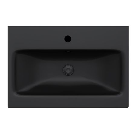 M90WCC0602BM GEM, Раковина мебельная, керамическая, 60 см, встроенная, цвет: черный матовый, артикул M90WCC0602BM