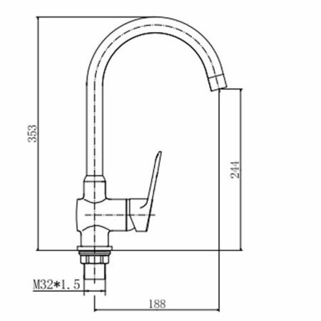 Смеситель для кухни FASHUN A4007, хром, артикул A4007