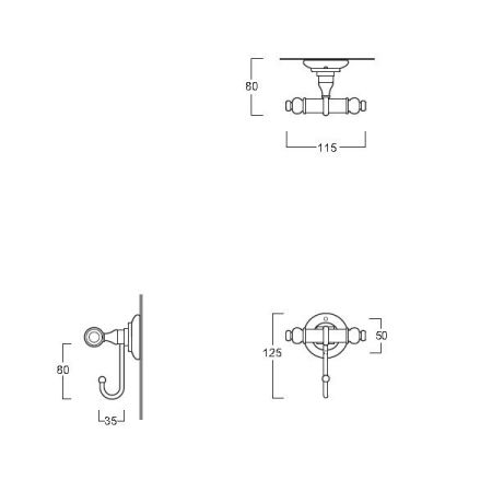 SIMAS Accessori Крючок, цвет золото