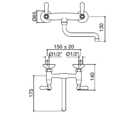 Bongio Mille Nuits Смеситель для раковины, цвет хром/черный фарфор, артикул 22570CR00
