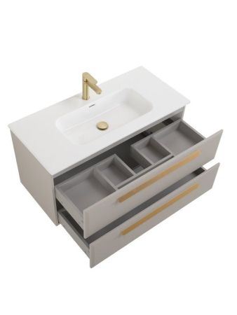 ECO-CER-N База под раковину подвесная с двумя выкатными ящиками, Фисташковый Софт, 1200x457x500, ECO-CER-N-1200-2C-SO-PS-P, артикул ECO-CER-N-1200-2C-SO-PS-P