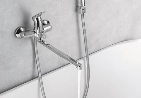 Смеситель для ванны с длинным изливом AQUATEK AQ1042CR ВЕГА, артикул AQ1042CR