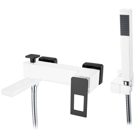 Смеситель для ванны Boheme Q 143-WB Белый Черный, артикул 143-WB