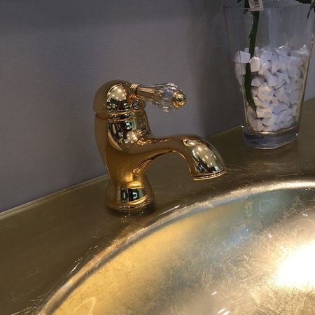 NICOLAZZI CRISTALLO Смеситель для биде на 1 отверстие, с донным клапаном, цвет Gold Brass