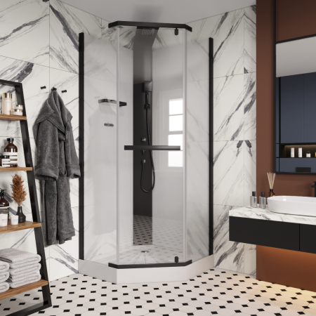 Кабина CHIKA901B душевая без крыши Cerutti SPA (90x90x215-225)