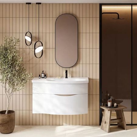 Kerama Marazzi Зеркало CONO овальное 42, черное матовое, артикул CO.mi.P.42\BLK