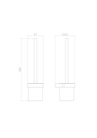 Туалетный ершик в комплекте WONZON & WOGHAND CARBON, Черный (WW-7729), артикул WW-7729
