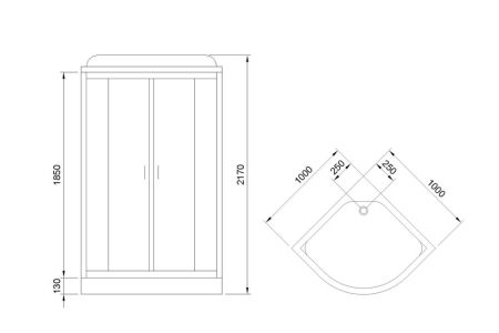 Душевая кабина Royal Bath  RB 100HK6-WC (белое/матовое), артикул RB100HK6-WC