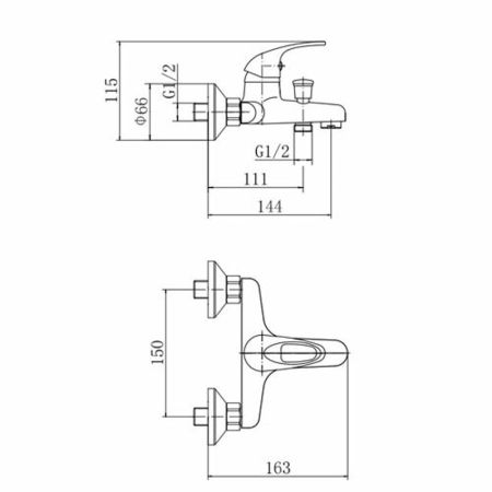 Смеситель для ванны FASHUN A3015, хром
