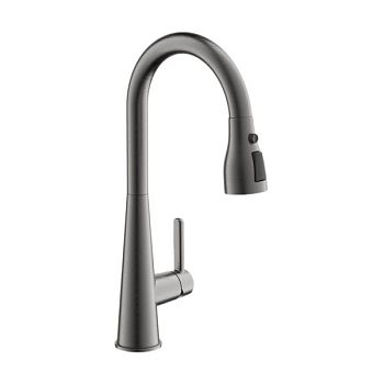 Смеситель для кухни с выдвижным изливом BELZ B74816-3, оружейная сталь