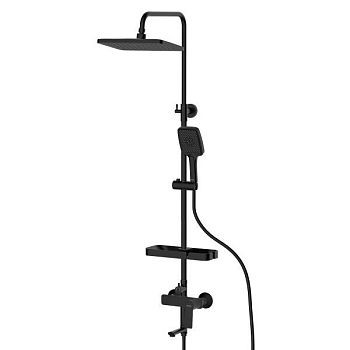 Дущевая система Rossinka  с регулируемой высотой штанги, поворотным изливом и лейкой "Тропический дождь" (RS-46BL)