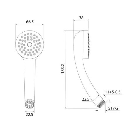 Лейка для душа, Essential, Milardo, (1401F66M18), артикул 1401F66M18