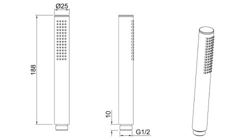Душевая лейка Allen Brau Priority 5.31020-MG графит браш, артикул 5.31020-MG