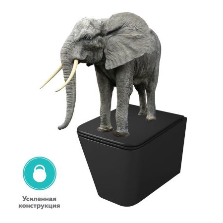 Унитаз подвесной  безободковый OWL Vatter Ruta-H  Matt Black с сиденьем DP микролифт