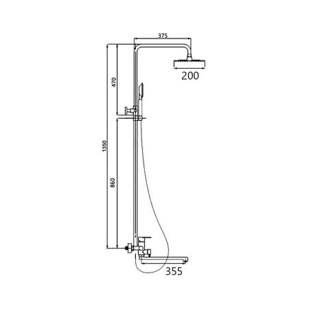 Душевая система D-Lin H10A23, сатин, артикул H10A23